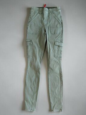 SPANX Green Army Cargo Pull On Jeans Size Small